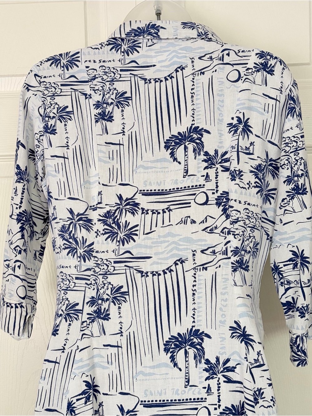 Calypso St. Barth Saint Tropez Linen Coastal Resort Midi Button Down Dress XS - Picture 5 of 16